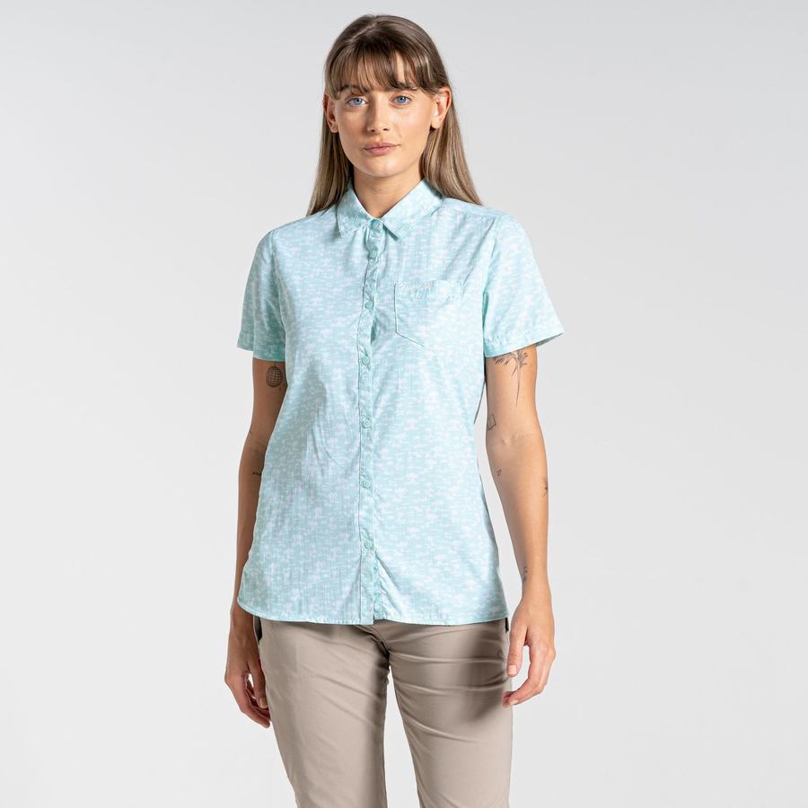 Camisas Craghoppers NosiLife Tillia Corta Sleeved Mujer Verdes | UQR5930NL