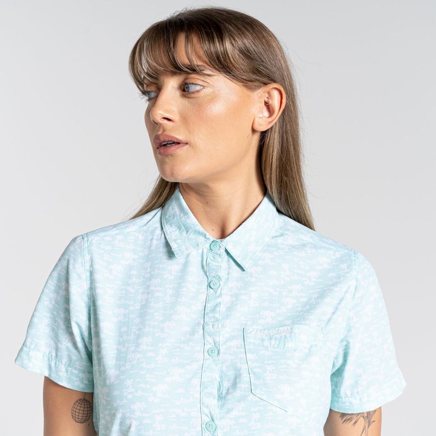 Camisas Craghoppers NosiLife Tillia Corta Sleeved Mujer Verdes | UQR5930NL