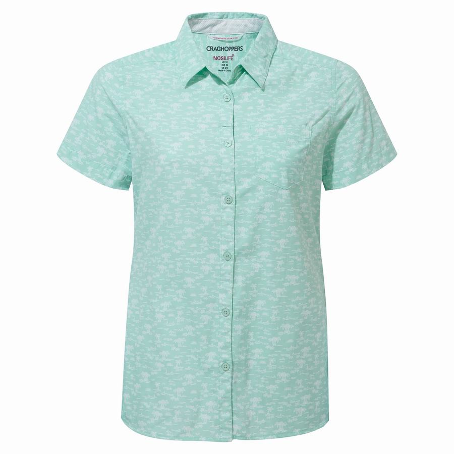 Camisas Craghoppers NosiLife Tillia Corta Sleeved Mujer Verdes | UQR5930NL