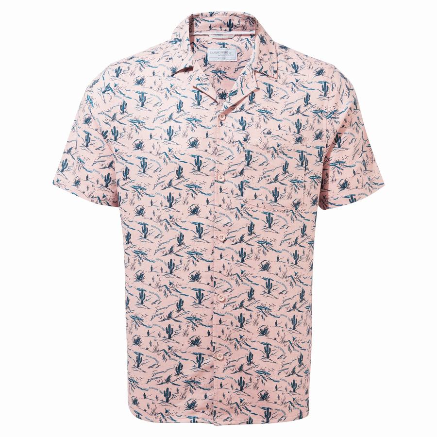 Camisas Craghoppers Nosibotanical Hula Corta Sleeved Hombre Rosas | CZK1086VQ