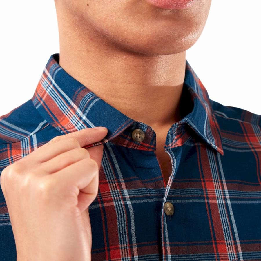 Camisas Craghoppers Rafie Corta Sleeved Check Hombre Azul Marino Azules | UBB8629PR