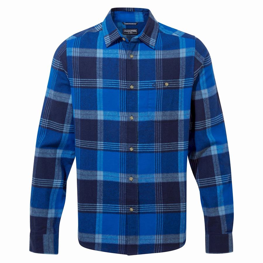 Camisas Craghoppers Thornhill Long Sleeved Hombre Azules Azul Marino | EPW2839QZ