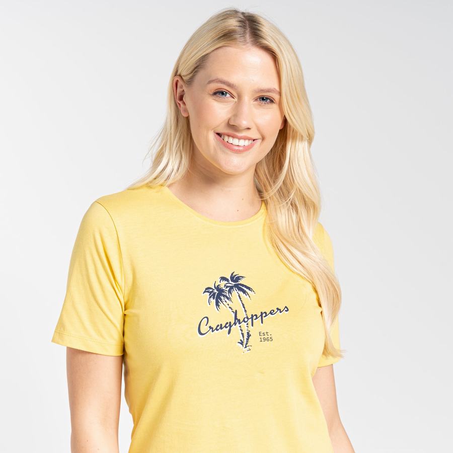 Camisetas Craghoppers Ally Corta Sleeved Mujer Amarillos | VZS2557DP