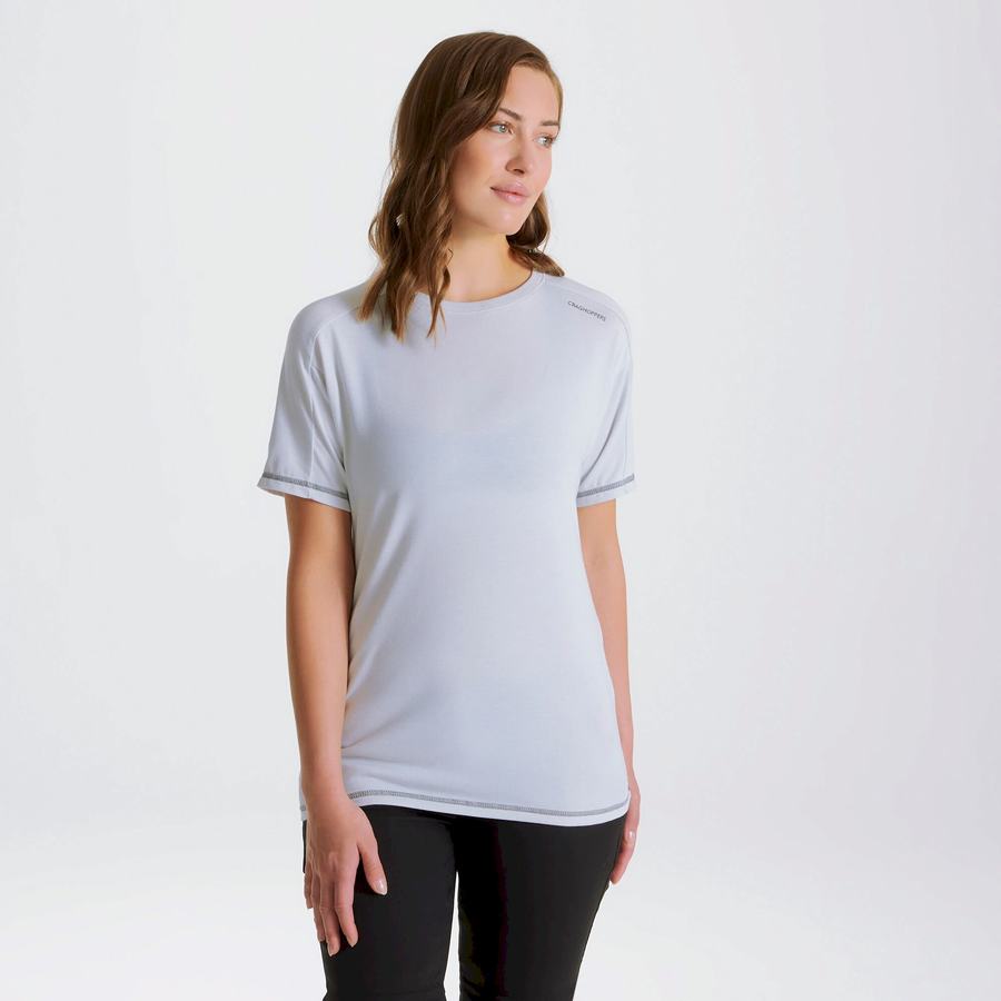 Camisetas Craghoppers Dynamic Corta Sleeved Mujer Grises | EVX6525SP