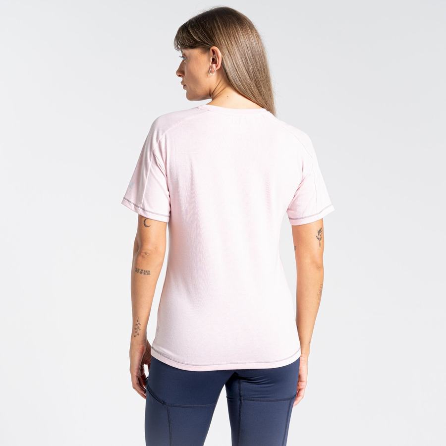 Camisetas Craghoppers Dynamic Corta Sleeved Mujer Rosas | YEM5056ZJ