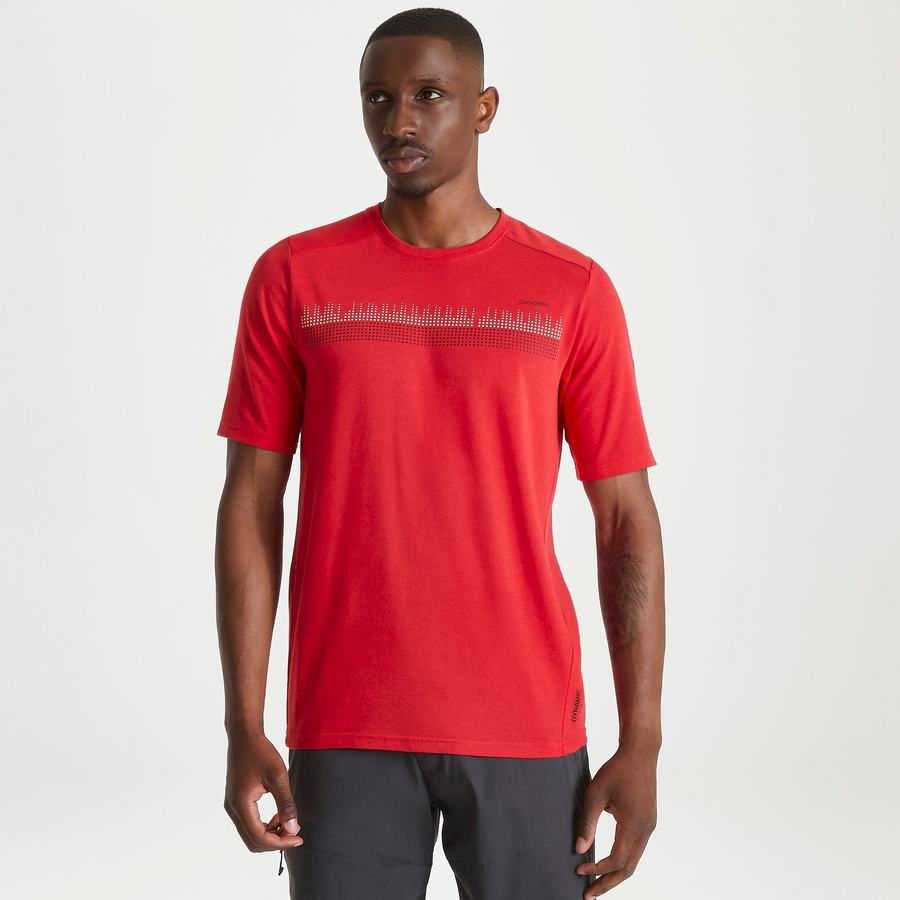 Camisetas Craghoppers Dynamic Corta Sleeved Sriracha Red Hombre Rojos | YUB5596WC