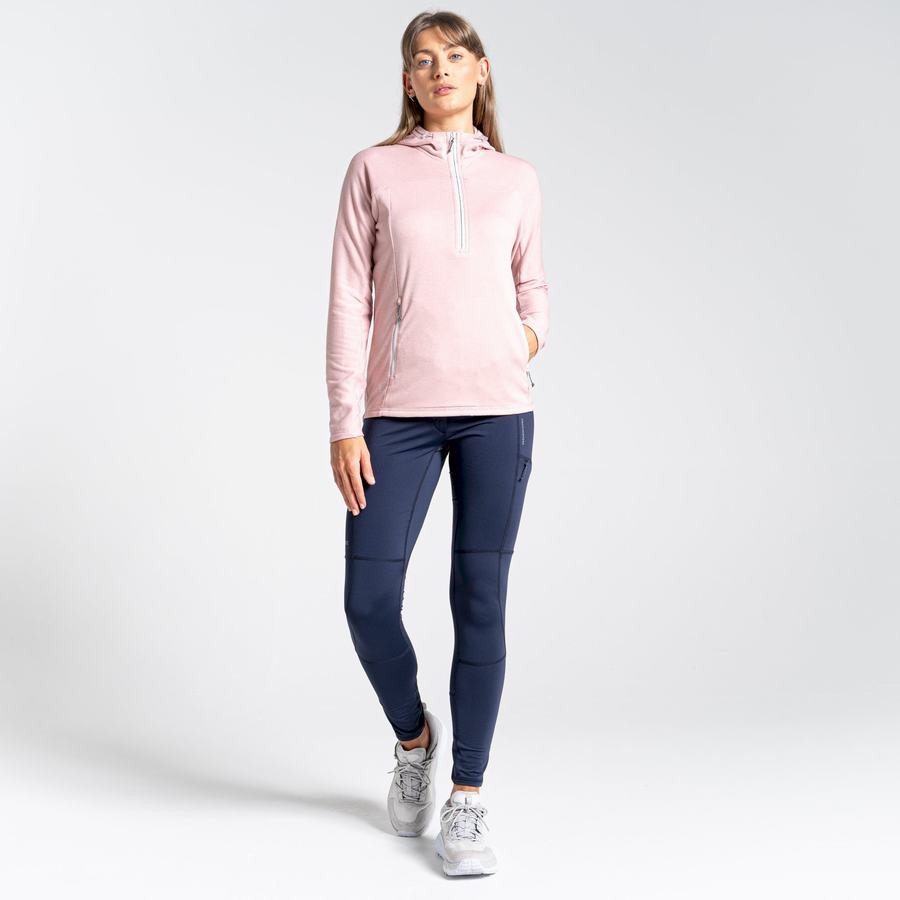 Camisetas Craghoppers Dynamic Encapuchado Half Zip Top Mujer Rosas | CAQ8026QX