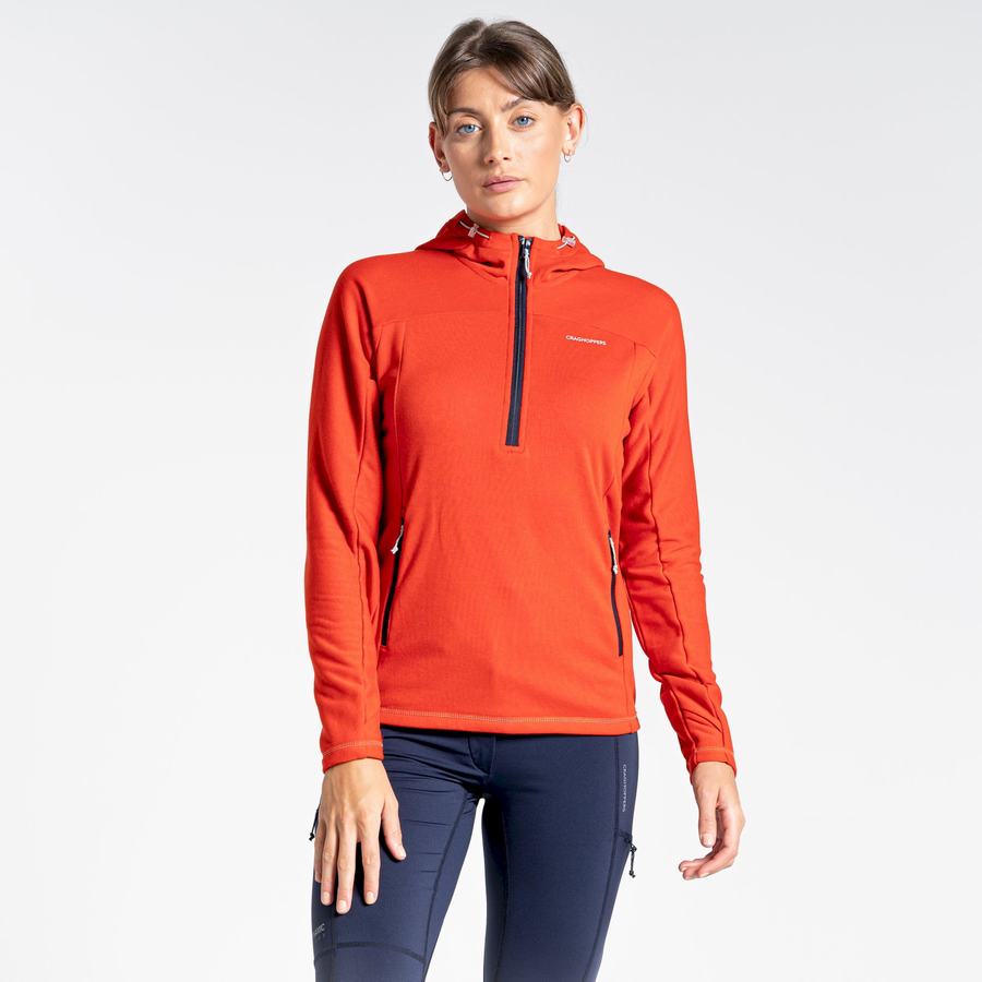 Camisetas Craghoppers Dynamic Encapuchado Half Zip Top Mujer Naranjas | EJQ8177NU