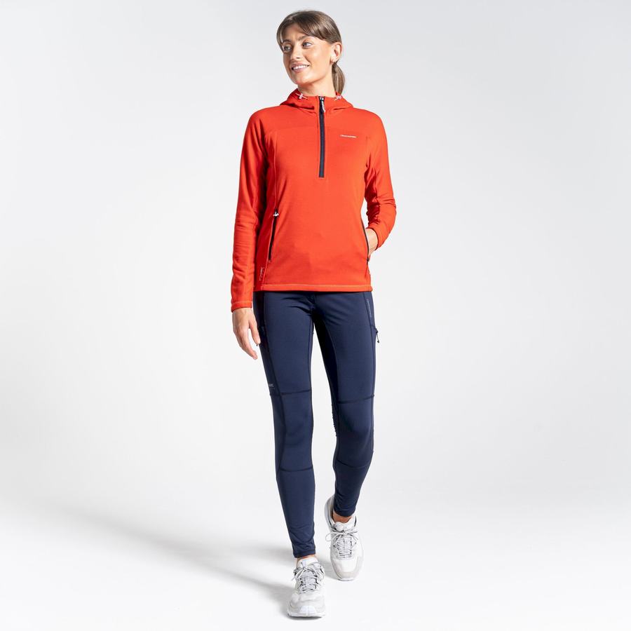 Camisetas Craghoppers Dynamic Encapuchado Half Zip Top Mujer Naranjas | EJQ8177NU