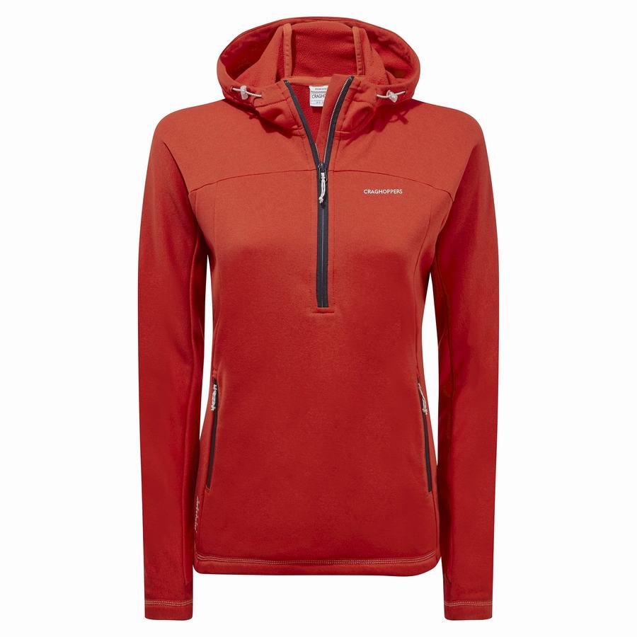 Camisetas Craghoppers Dynamic Encapuchado Half Zip Top Mujer Naranjas | EJQ8177NU