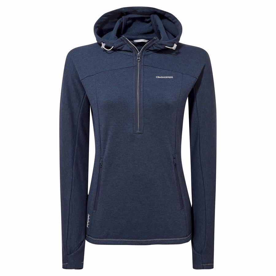 Camisetas Craghoppers Dynamic Encapuchado Half Zip Mujer Azules Azul Marino | XNP46100GD