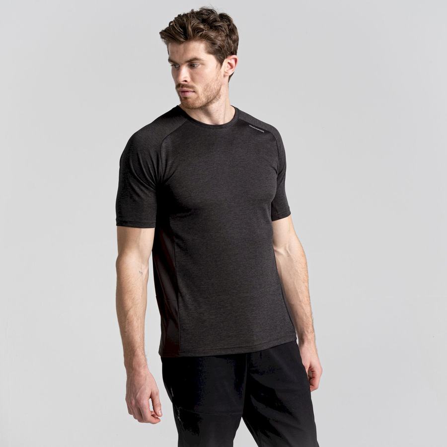 Camisetas Craghoppers Dynamic Pro Corta Sleeved Hombre Negros | OYI7161SH