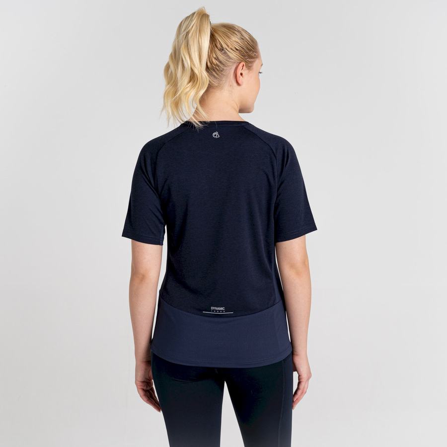 Camisetas Craghoppers Dynamic Pro Corta Sleeve Mujer Azules Azul Marino | WCH7874QW