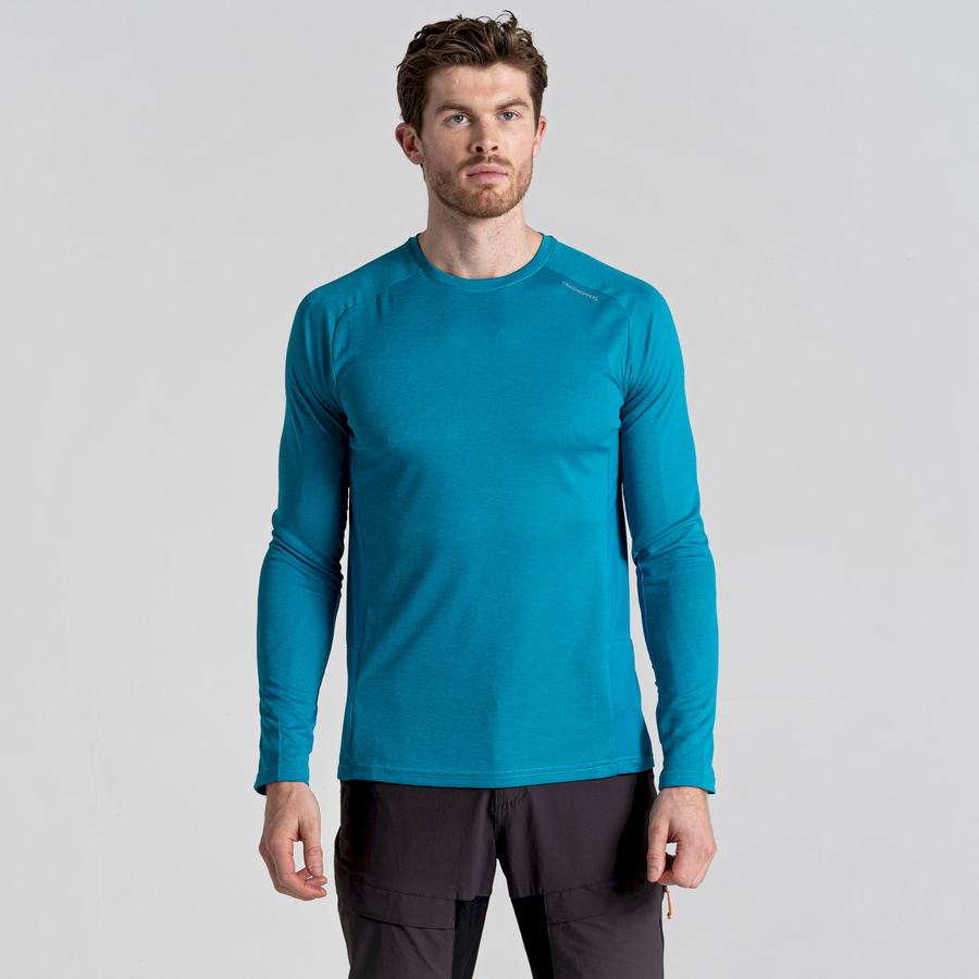 Camisetas Craghoppers Dynamic Pro Long Sleeved Hombre Azules | DKT3351PW