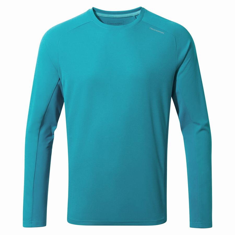 Camisetas Craghoppers Dynamic Pro Long Sleeved Hombre Azules | DKT3351PW