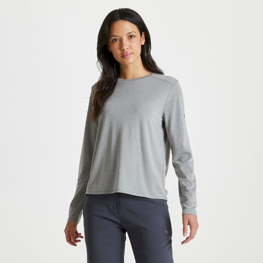 Camisetas Craghoppers First Layer Long Sleeved Mujer Grises | BDR6757RX