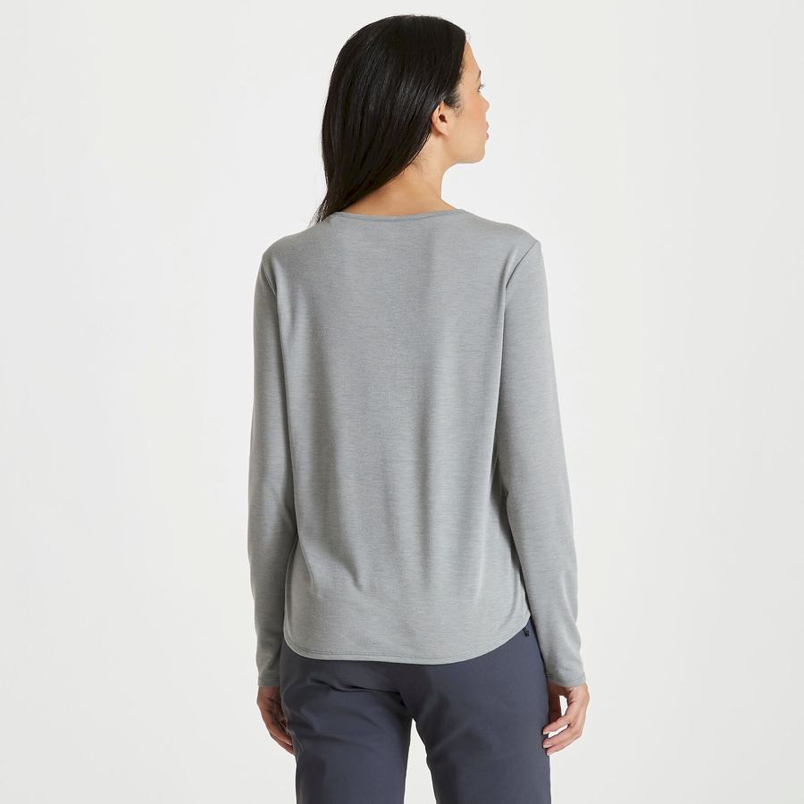 Camisetas Craghoppers First Layer Long Sleeved Mujer Grises | BDR6757RX