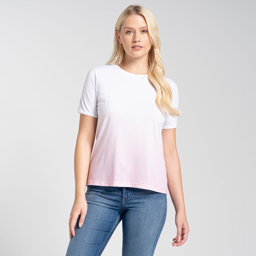 Camisetas Craghoppers Ilyse Corta Sleeved Mujer Rosas | KVD8093MB