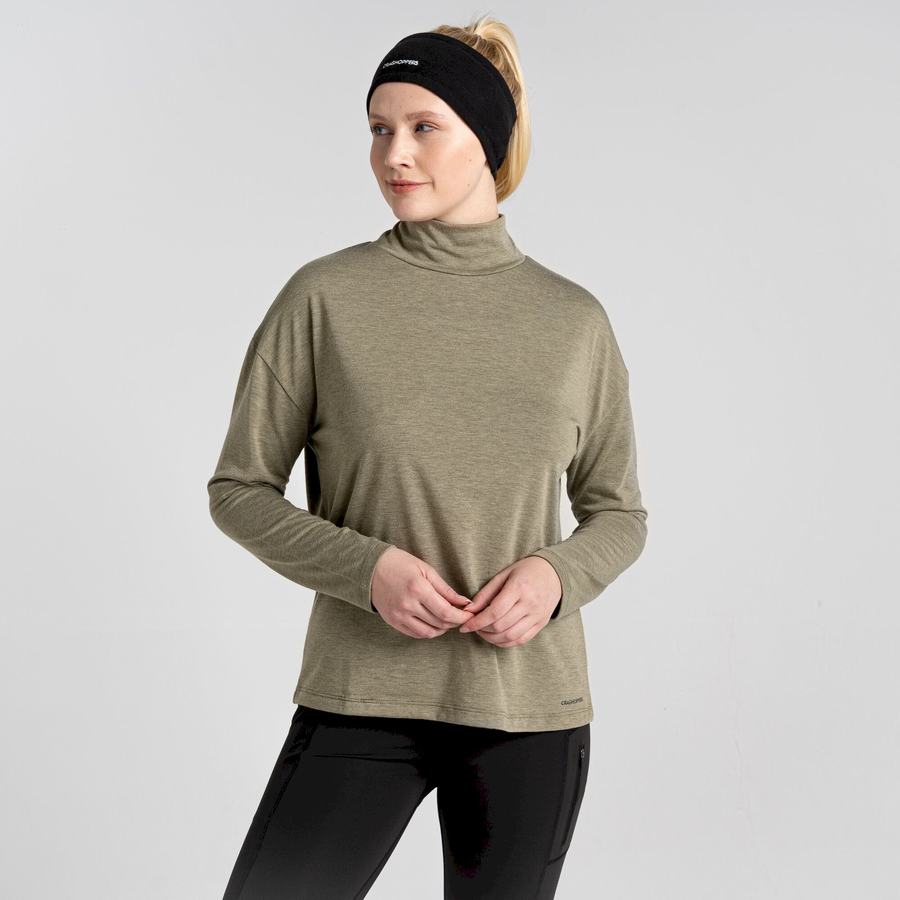 Camisetas Craghoppers Meridan Long Sleeved Mujer Verde Oliva | IWK9070XA