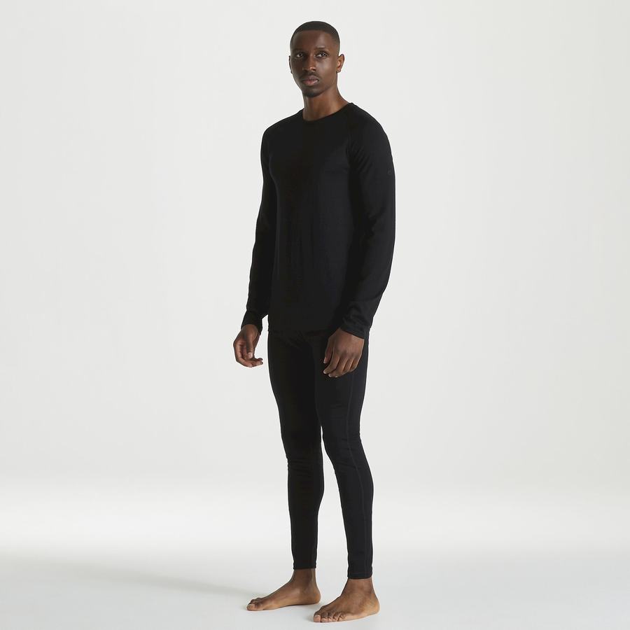 Camisetas Craghoppers Merino Crew Neck Long Sleeved Baselayer II Hombre Negros | YYP5112AT