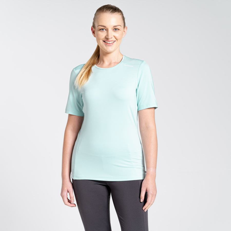 Camisetas Craghoppers NosiLife Candella Corta Sleeved Mujer Verdes | IIK2640SB