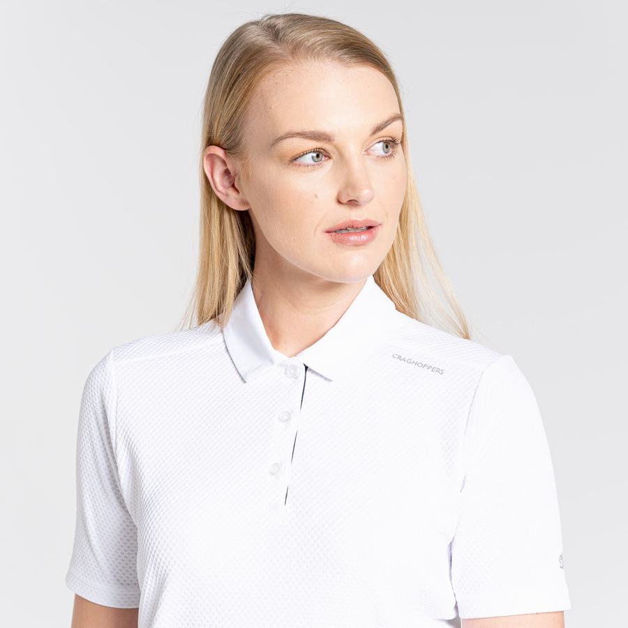 Camisetas Craghoppers NosiLife Corta Sleeved Polo Mujer Blancos | JYE7397BY