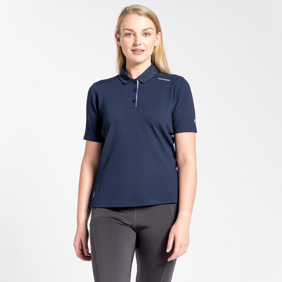 Camisetas Craghoppers NosiLife Corta Sleeved Polo Mujer Azules Azul Marino | XFU2330NG