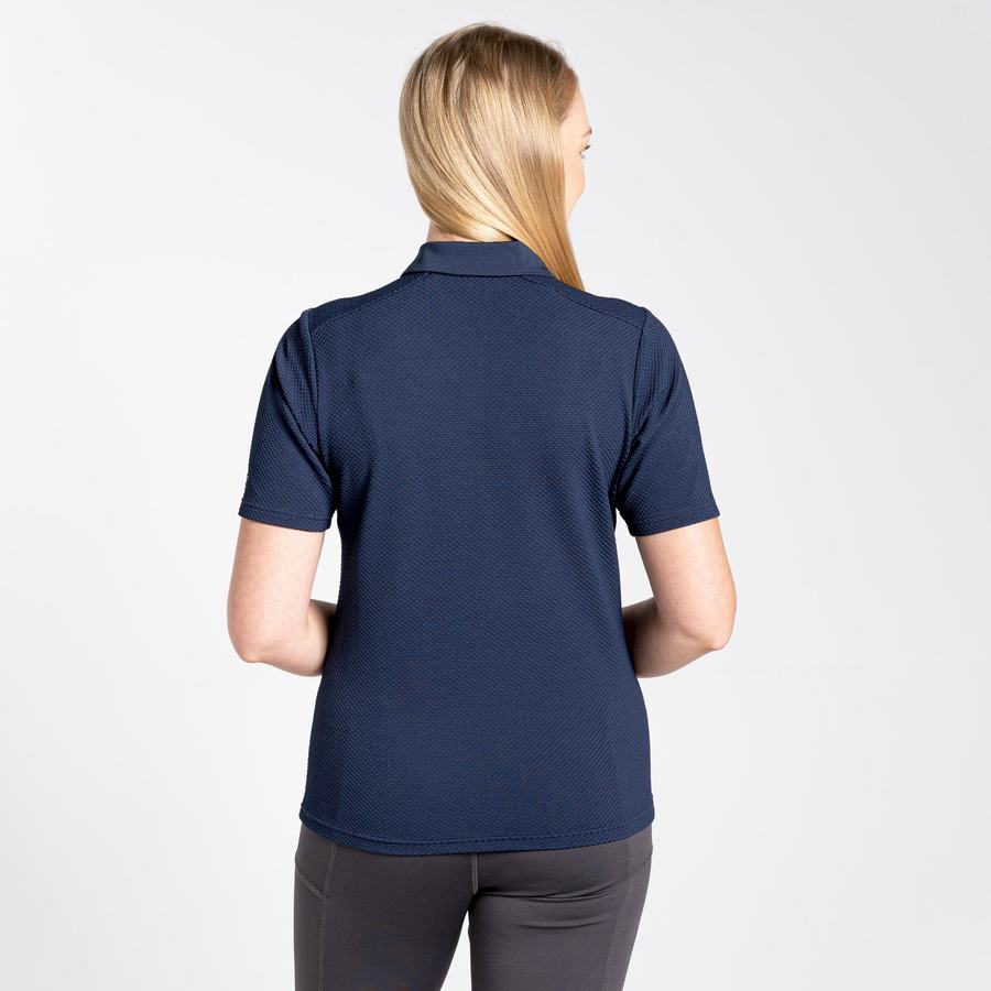 Camisetas Craghoppers NosiLife Corta Sleeved Polo Mujer Azules Azul Marino | XFU2330NG