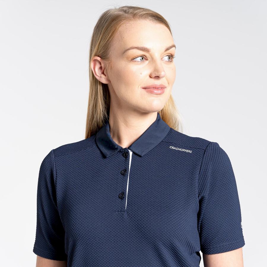 Camisetas Craghoppers NosiLife Corta Sleeved Polo Mujer Azules Azul Marino | XFU2330NG