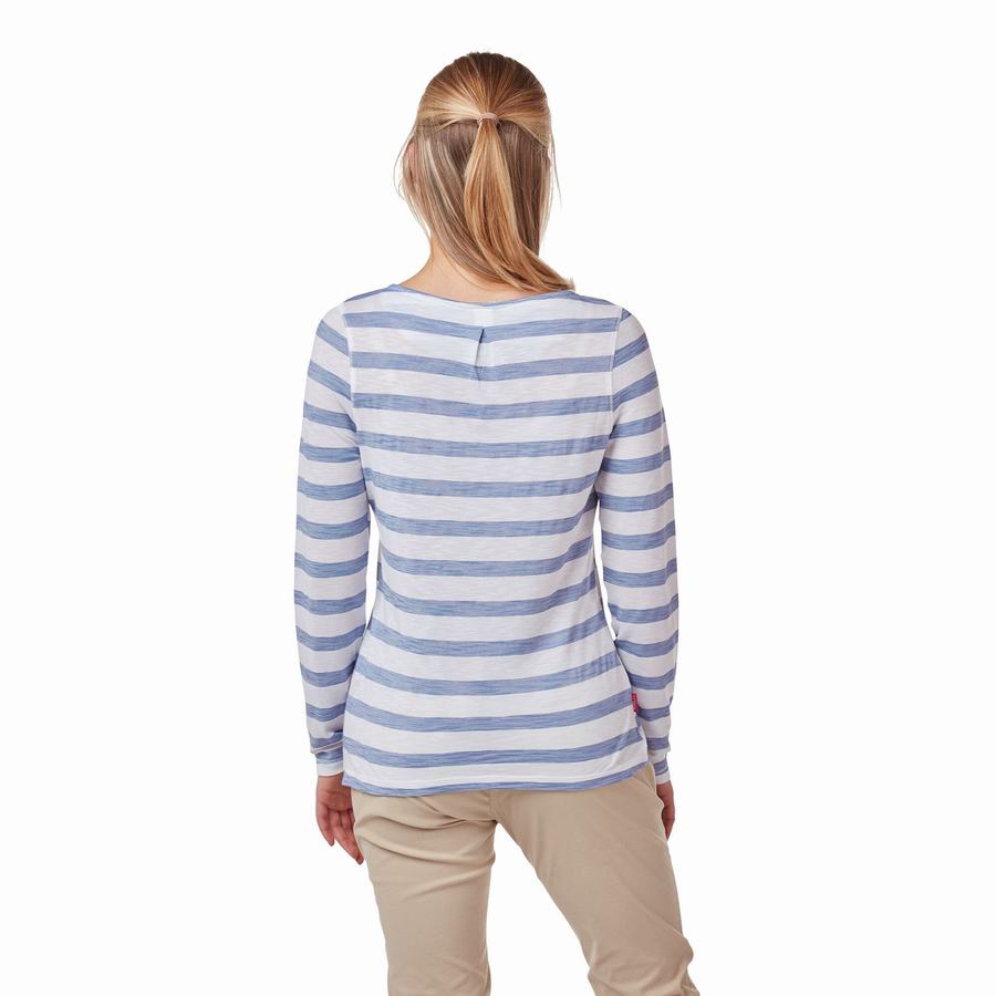 Camisetas Craghoppers NosiLife Erin Long Sleeved Mujer Azules | BXA9555AC