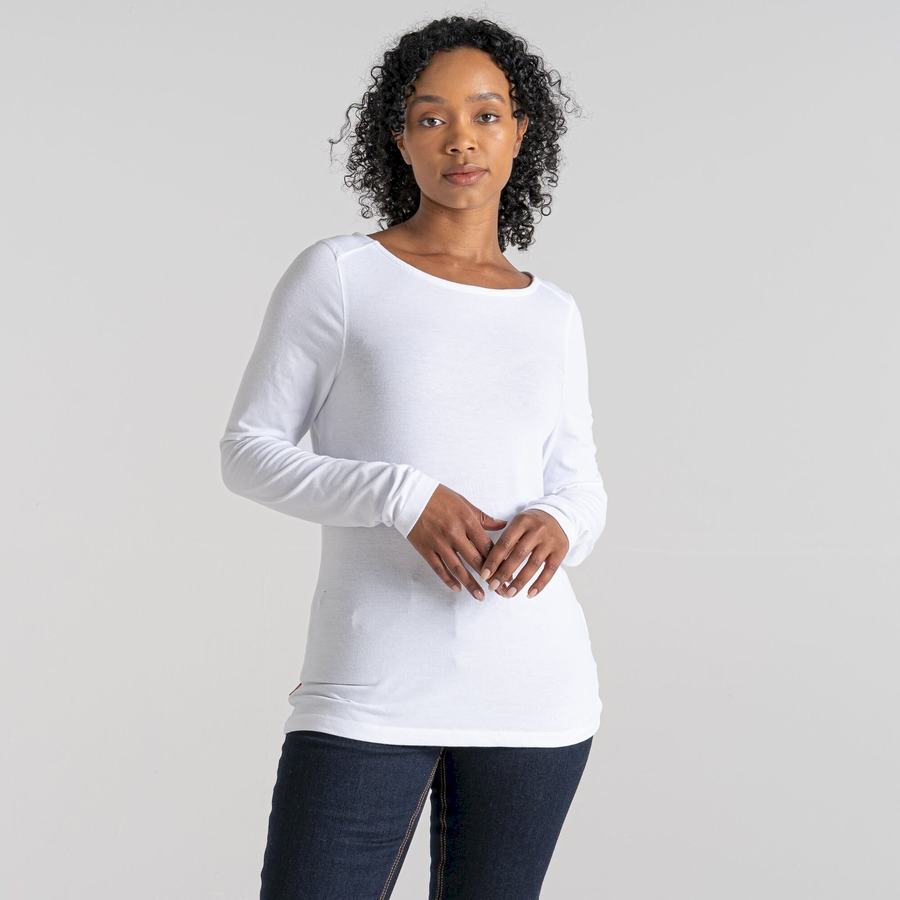 Camisetas Craghoppers NosiLife Erin Long Sleeved Mujer Blancos | HKF516US