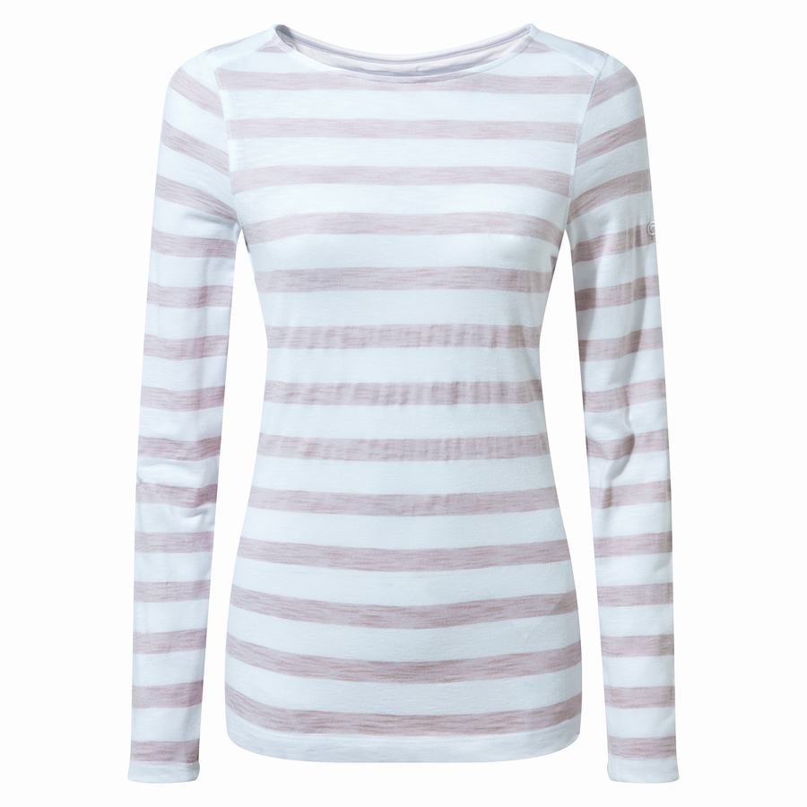 Camisetas Craghoppers NosiLife Erin Long Sleeved Mujer Morados | IRS8760UE