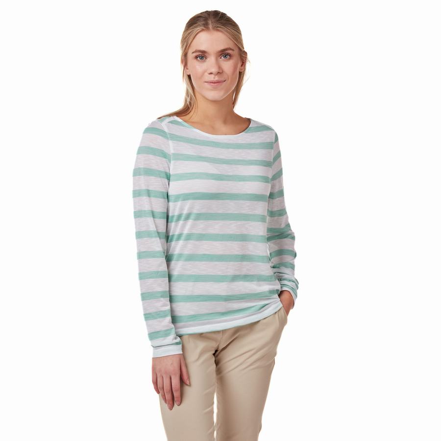 Camisetas Craghoppers NosiLife Erin Long Sleeved Mujer Turquesa | IVS3564SF