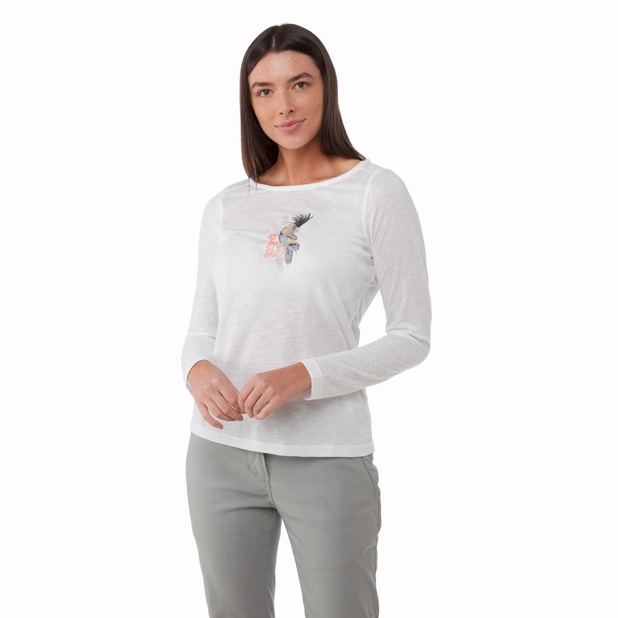 Camisetas Craghoppers NosiLife Erin Long Sleeved Mujer Blancos | NHO2760QO