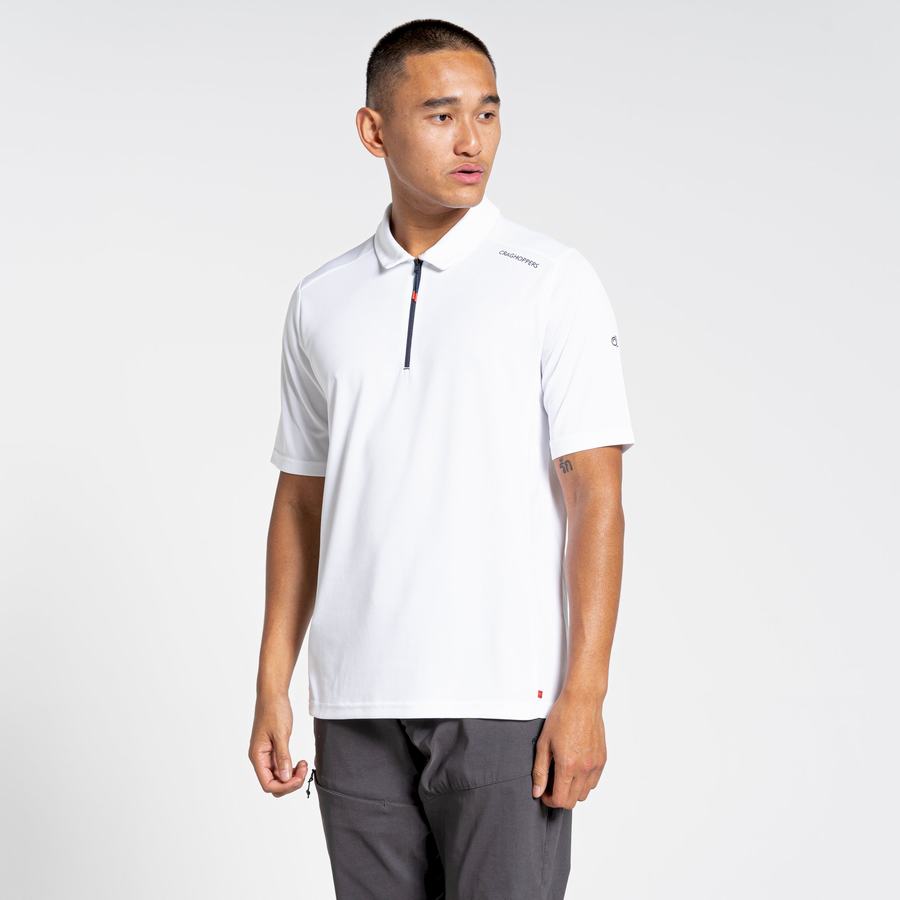 Camisetas Craghoppers NosiLife Pro Active Corta Sleeved Polo Hombre Blancos | KFC575IY