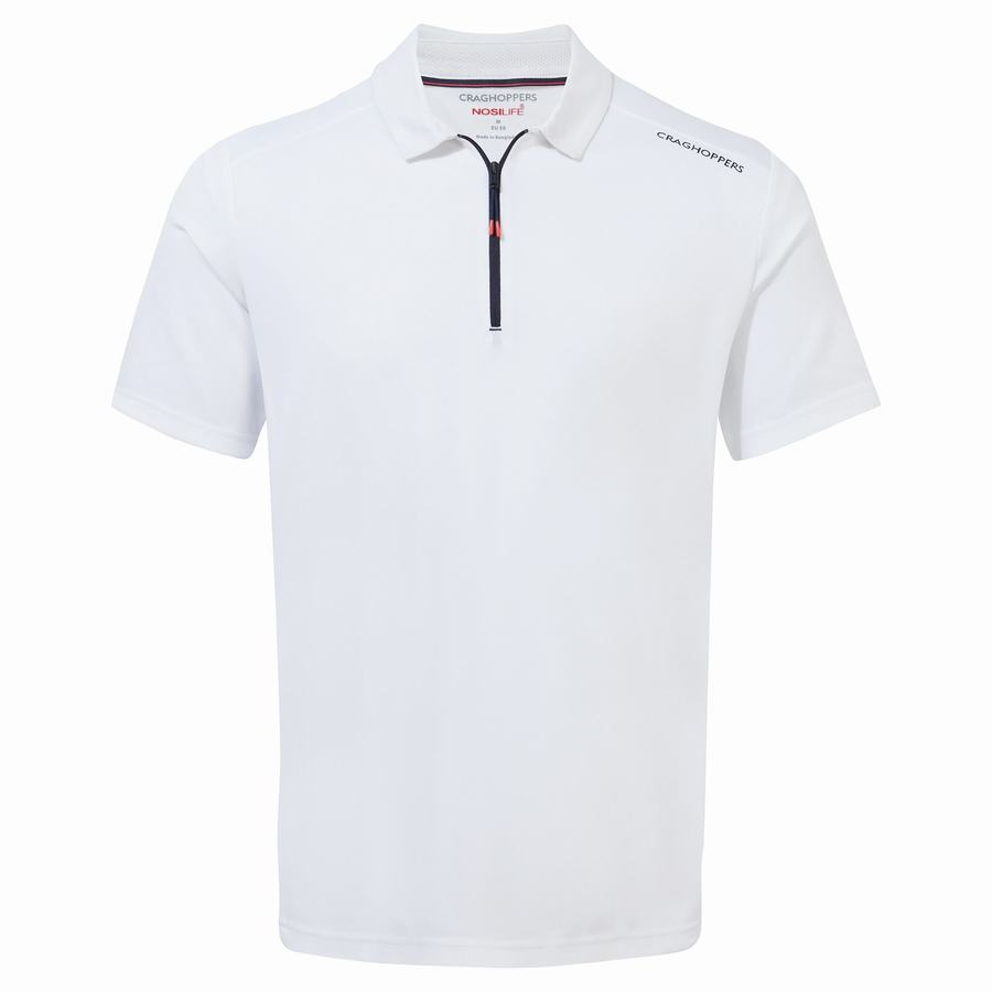 Camisetas Craghoppers NosiLife Pro Active Corta Sleeved Polo Hombre Blancos | KFC575IY