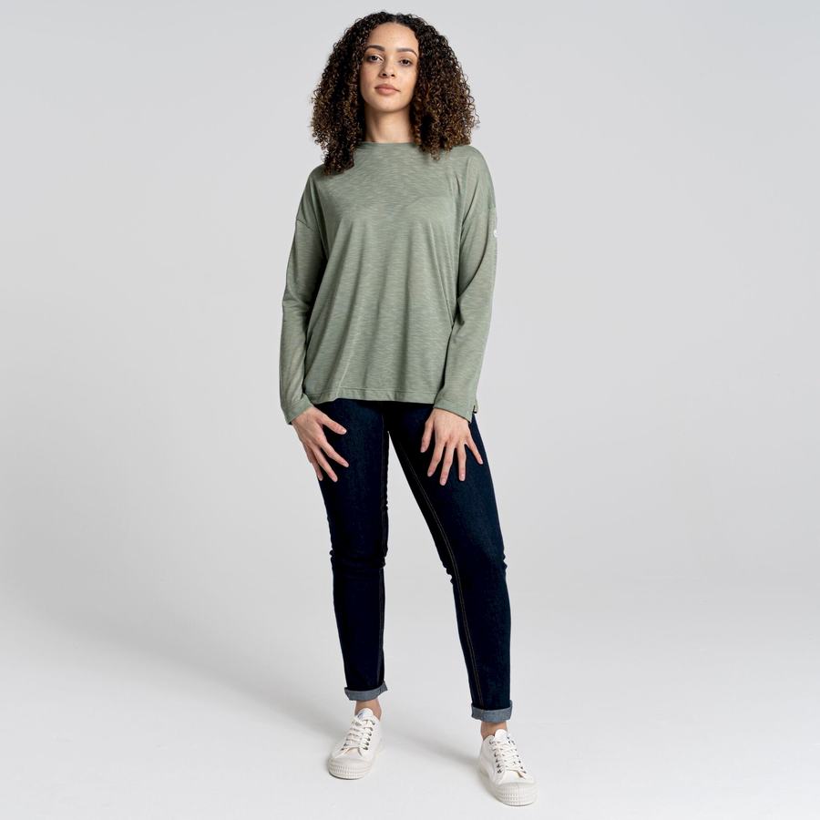 Camisetas Craghoppers NosiLife Sami Long Sleeved Mujer Verde Oliva | EIF4283XC