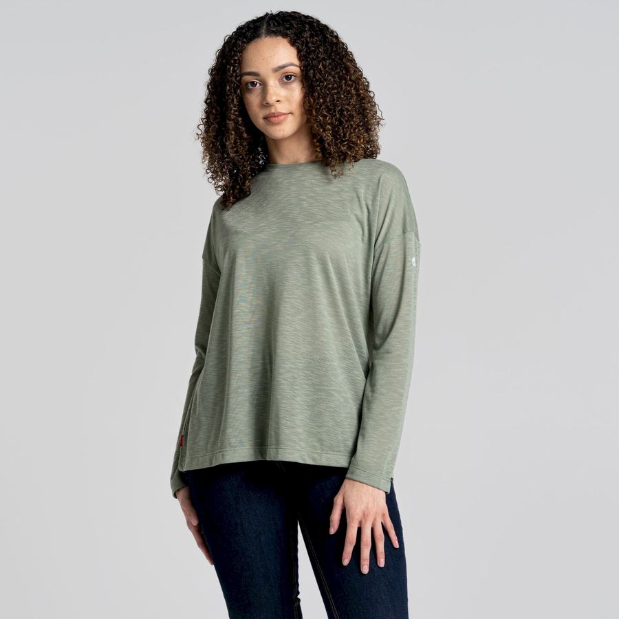 Camisetas Craghoppers NosiLife Sami Long Sleeved Mujer Verde Oliva | EIF4283XC