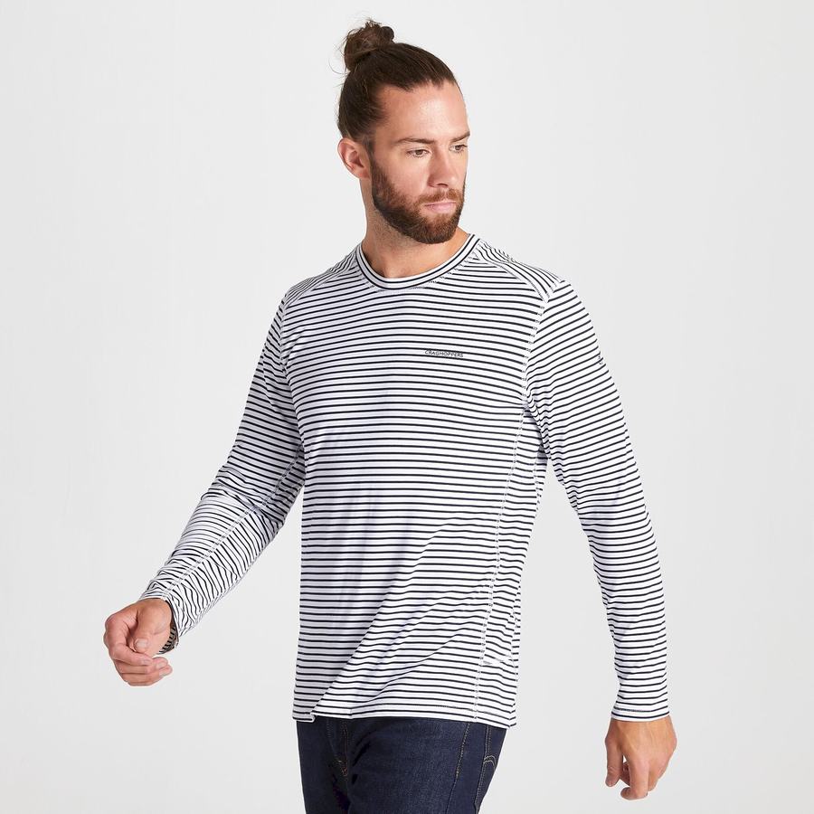 Camisetas Craghoppers NosiLife Talen Long Sleeved Hombre Blancos | XQT1182ZB