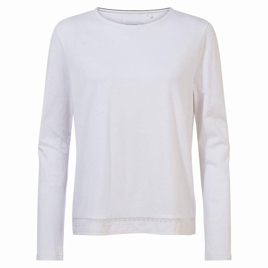 Camisetas Craghoppers Nosibotanical Magnolia Long Sleeved Mujer Blancos | ZXO7417RT