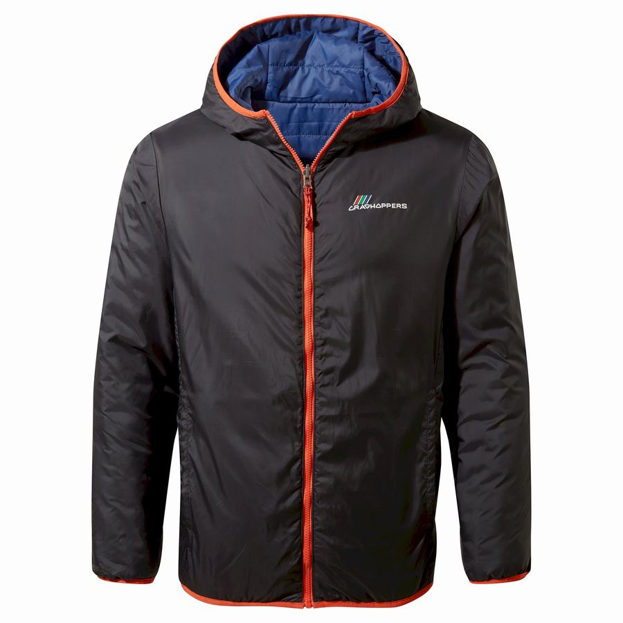 Chaquetas Craghoppers Cameo CompressLite Encapuchado Hombre Morados Azules Negros | GQS2918XM