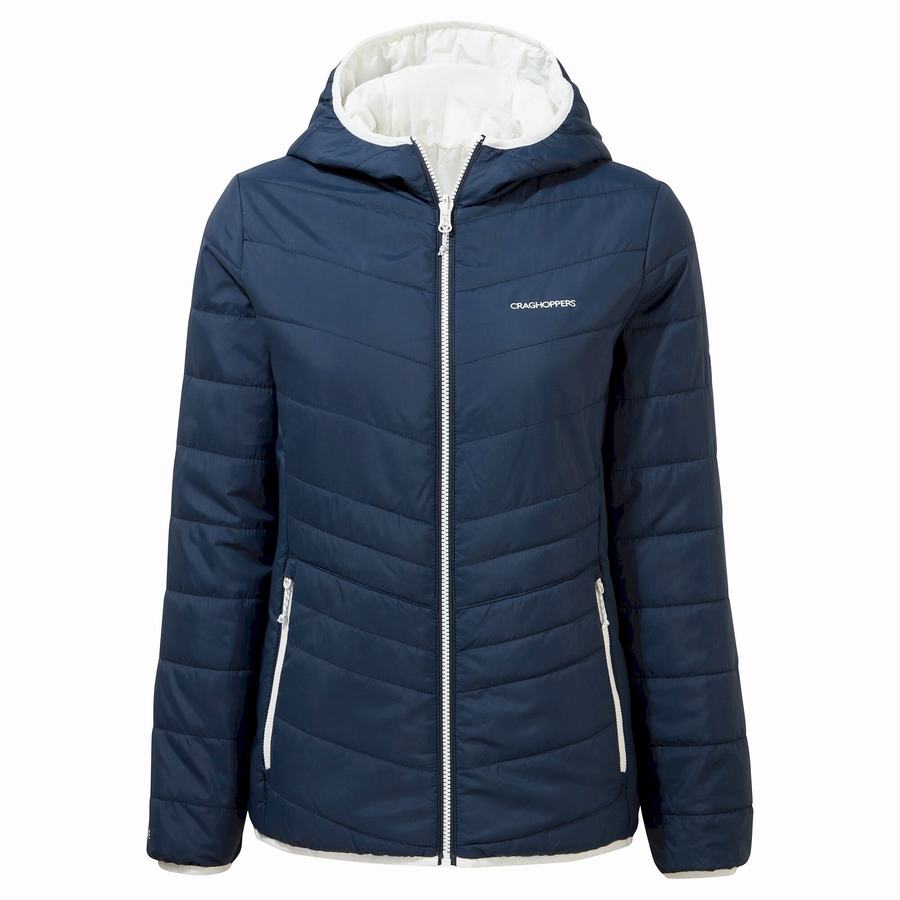 Chaquetas Craghoppers Compresslite VI Encapuchado Mujer Azules Azul Marino | MYR594YD