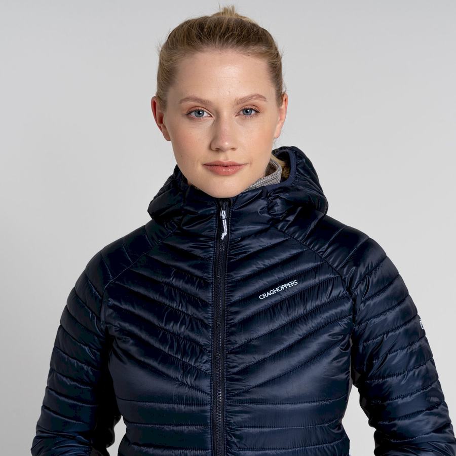 Chaquetas Craghoppers ExpoLite Insulated Encapuchado Mujer Azules Azul Marino | MBZ5945MB