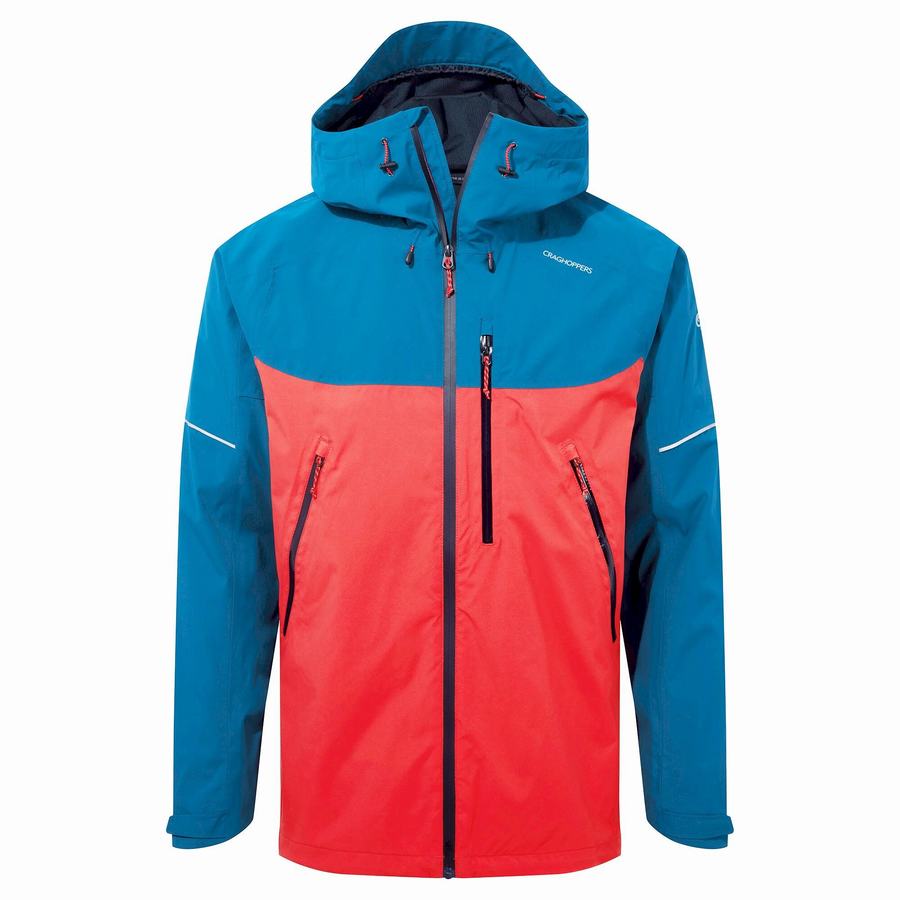 Chaquetas Craghoppers Impermeables Dynamic Hombre Azul Marino Azules Naranjas Rojos | TAG7125XO