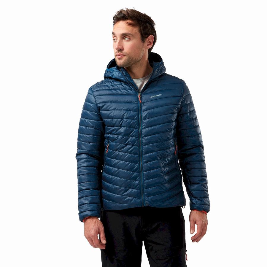 Chaquetas Craghoppers Insulated ExpoLite Encapuchado Hombre Azul Marino Azules | QZI523WA