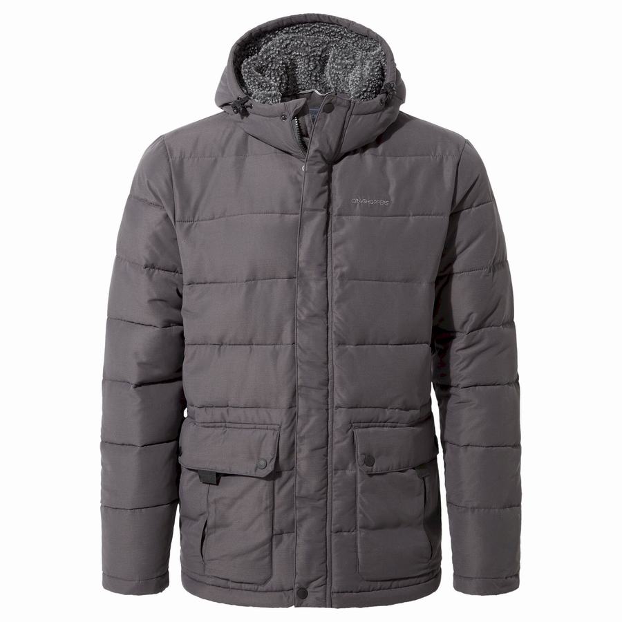 Chaquetas Craghoppers Insulated Trillick Downhike Encapuchado Hombre Grises | OXM8447QC