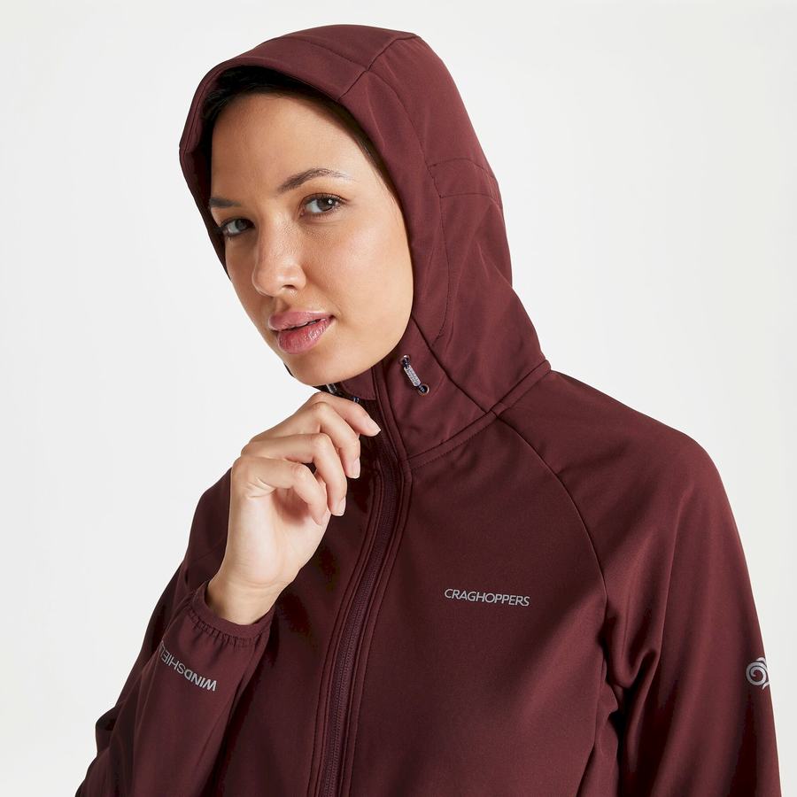 Chaquetas Craghoppers Kalti Weatherproof Encapuchado Mujer Rojos Oscuro | TEJ9663YX