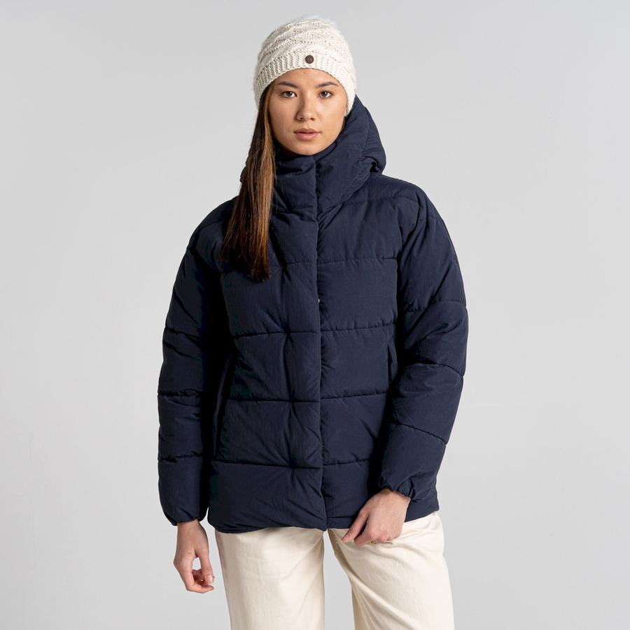 Chaquetas Craghoppers Madora Insulated Encapuchado Mujer Azules Azul Marino | EKW9726BP