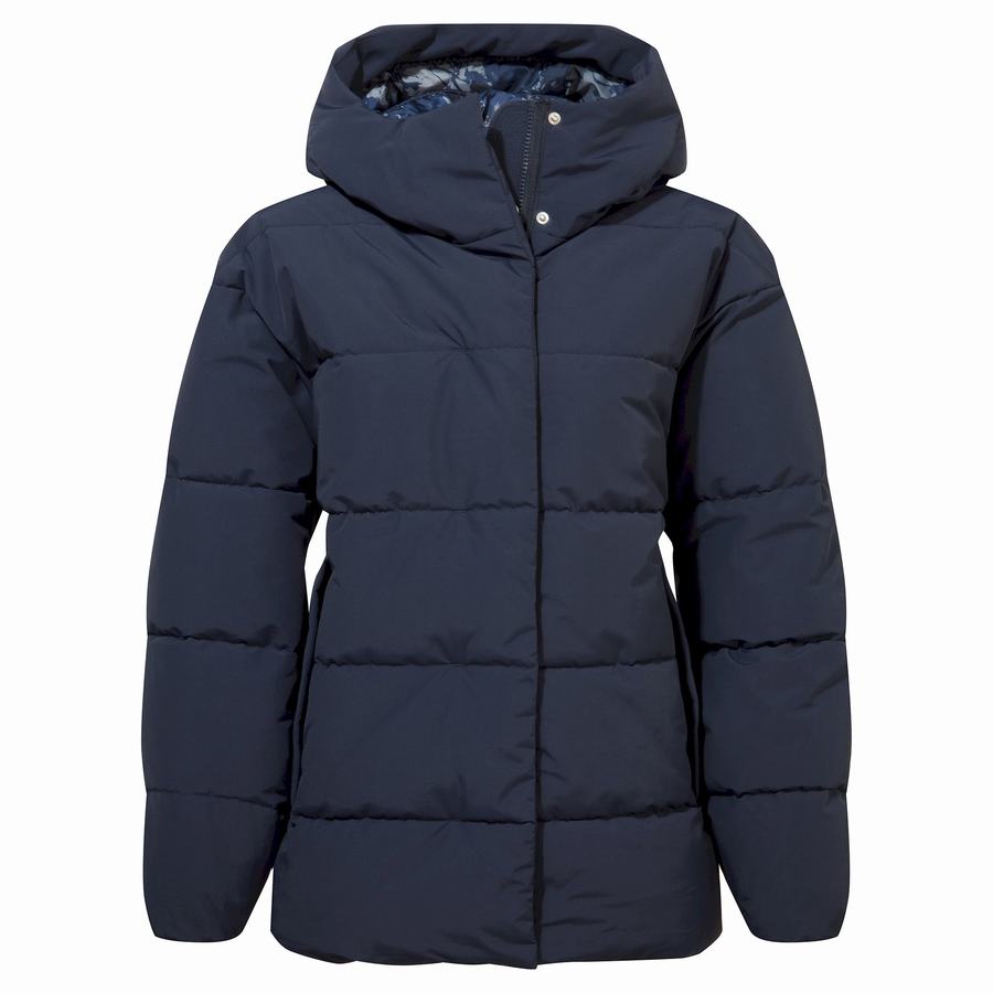 Chaquetas Craghoppers Madora Insulated Encapuchado Mujer Azules Azul Marino | EKW9726BP