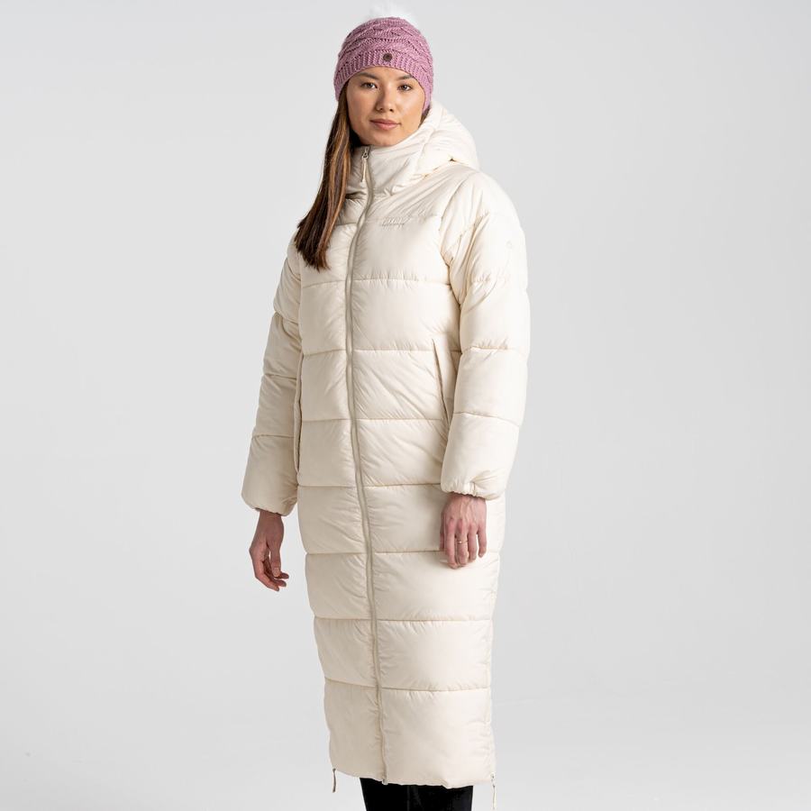 Chaquetas Craghoppers Narlia Insulated Encapuchado Mujer Blancos | QVS4331KG